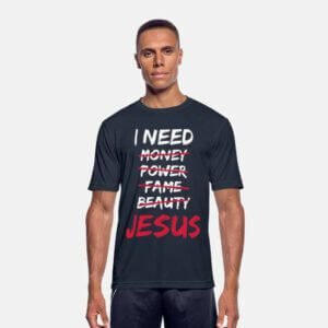 Christian sportswear for men - "I need Jesus" by Christian Clothes. Christian sportswear for men - "I need Jesus" by Christian Clothes.
