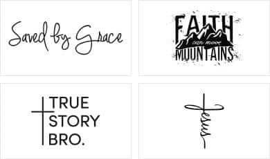Christian phrases, christian sayings and religious symbols in modern designs Christian phrases, christian sayings and religious symbols in modern designs